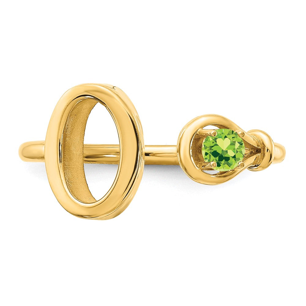 Sterling Silver/Gold-plated Letter O with Birthstone Ring