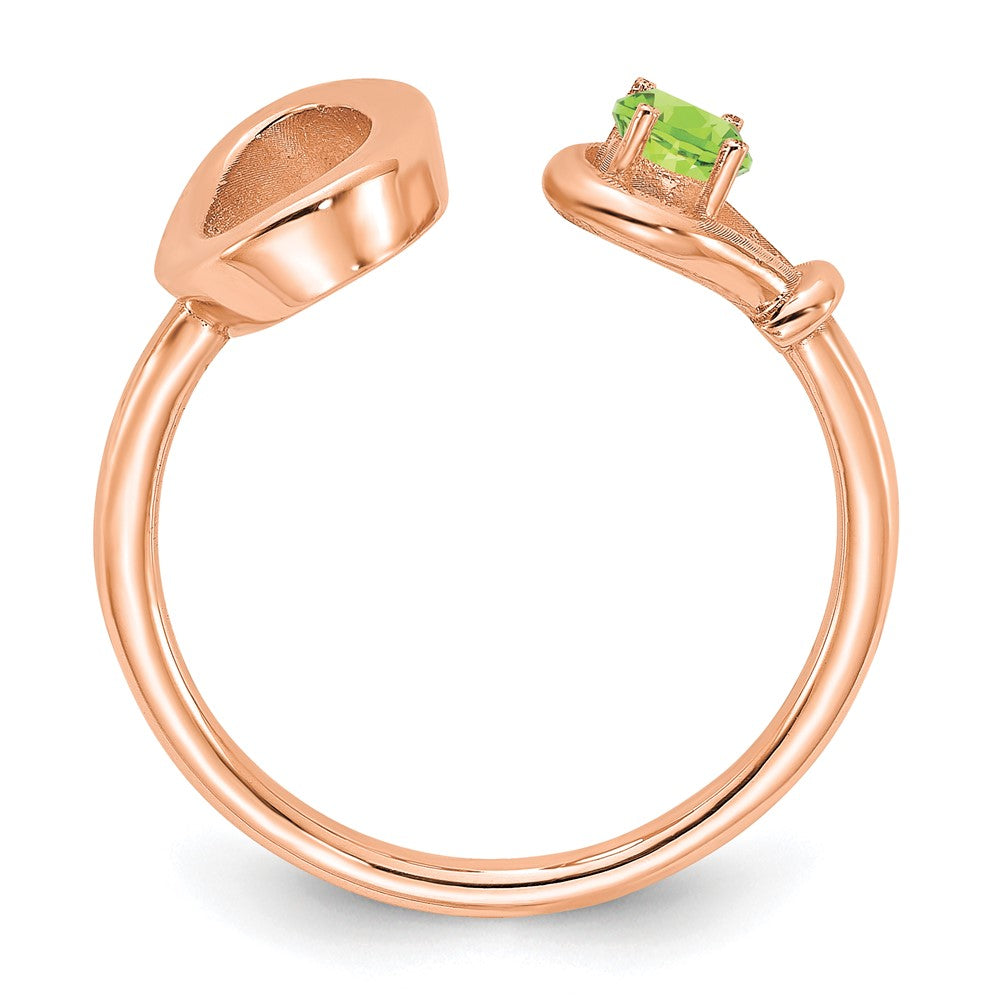 10K Rose Gold Letter O with Birthstone Ring