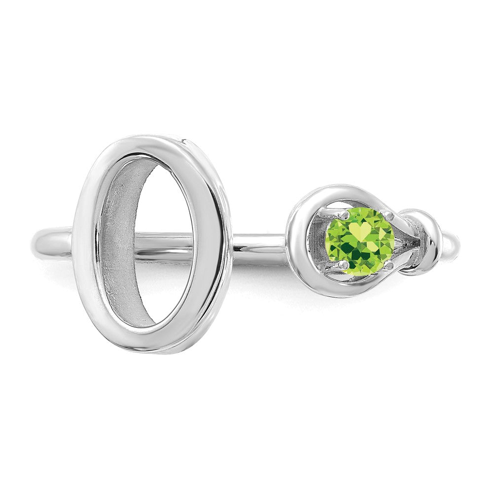 14KW Letter O with Birthstone Ring