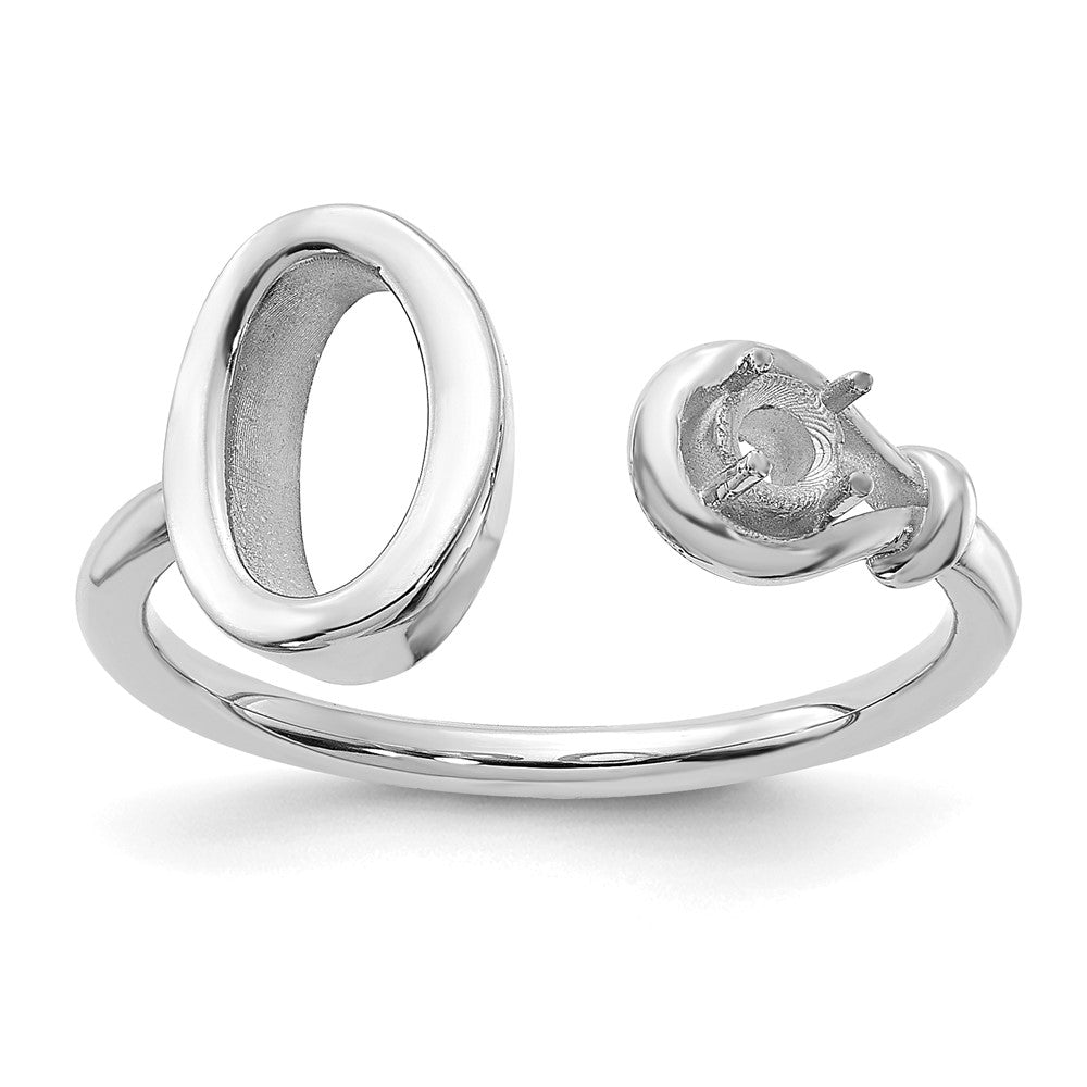 Sterling Silver/Rhodium-plated Letter O with Birthstone Ring