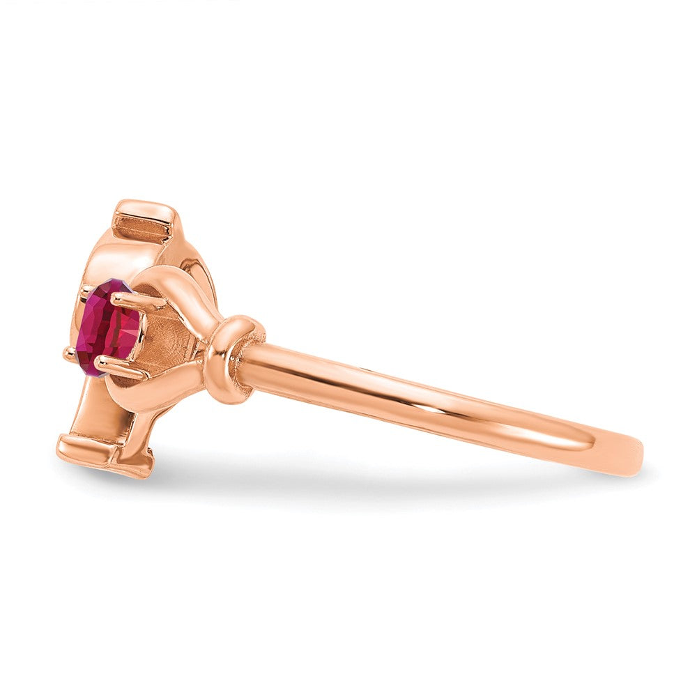 Sterling Silver/Rose-plated Letter P with Birthstone Ring