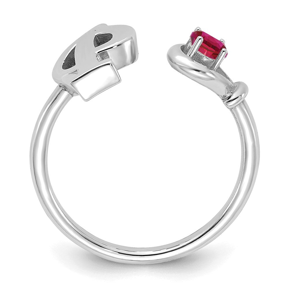 14KW Letter P with Birthstone Ring