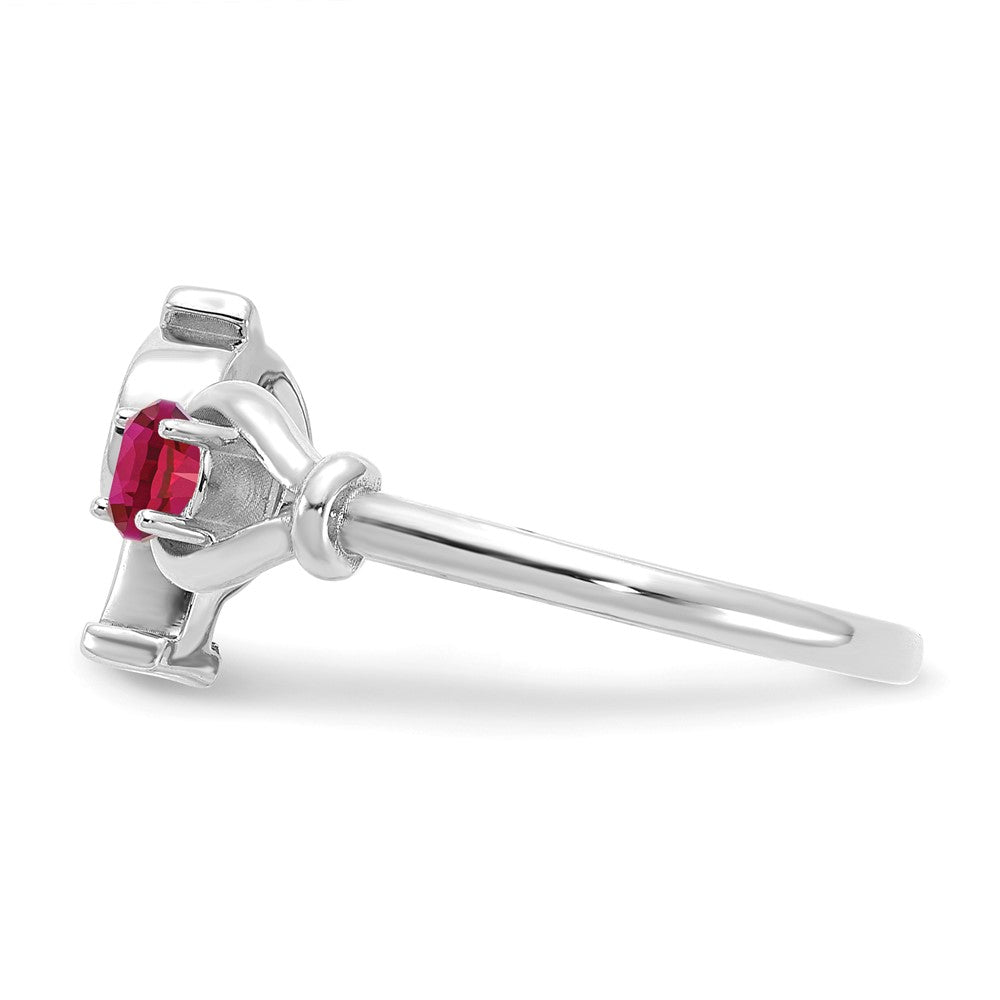 10KW Letter P with Birthstone Ring