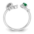 Sterling Silver/Rhodium-plated Letter Q with Birthstone Ring