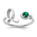 10KW Letter Q with Birthstone Ring
