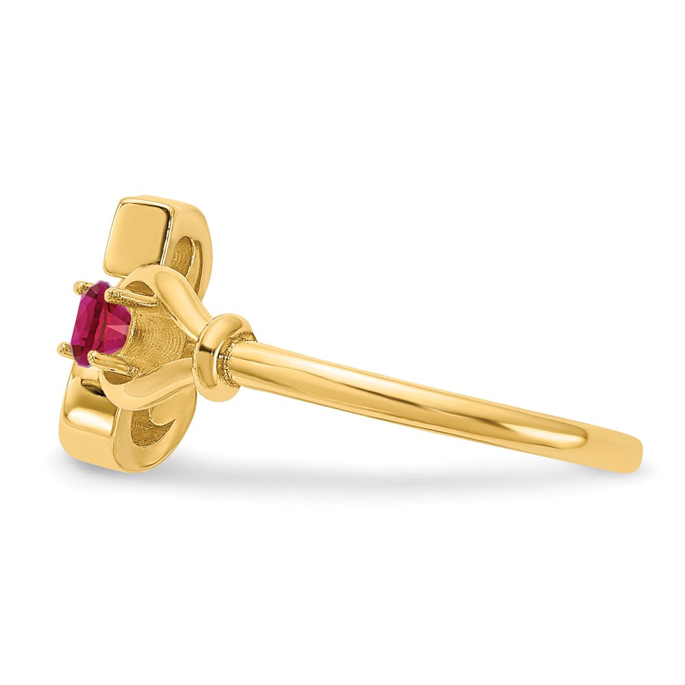 Sterling Silver/Gold-plated Letter S with Birthstone Ring