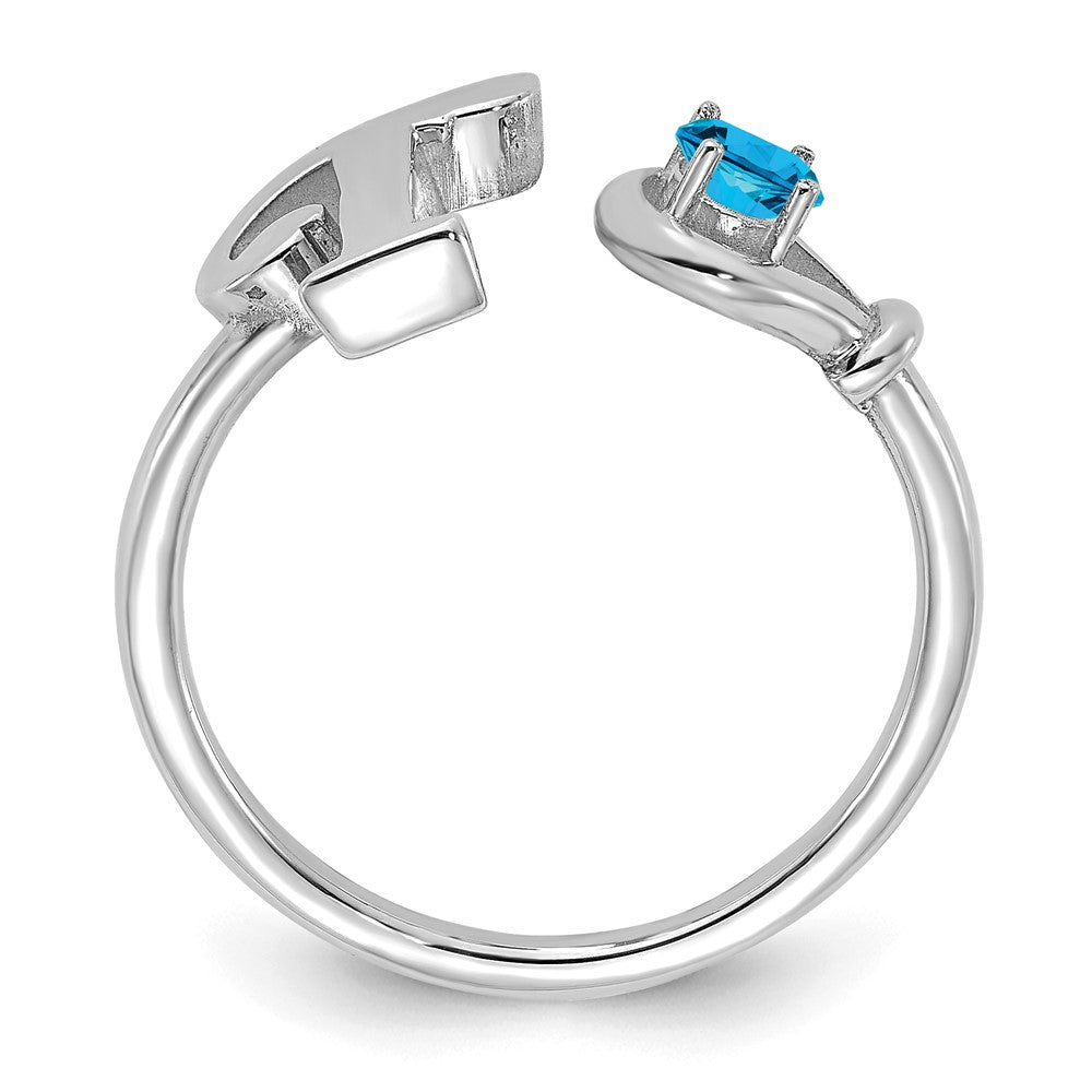 14KW Letter T with Birthstone Rings
