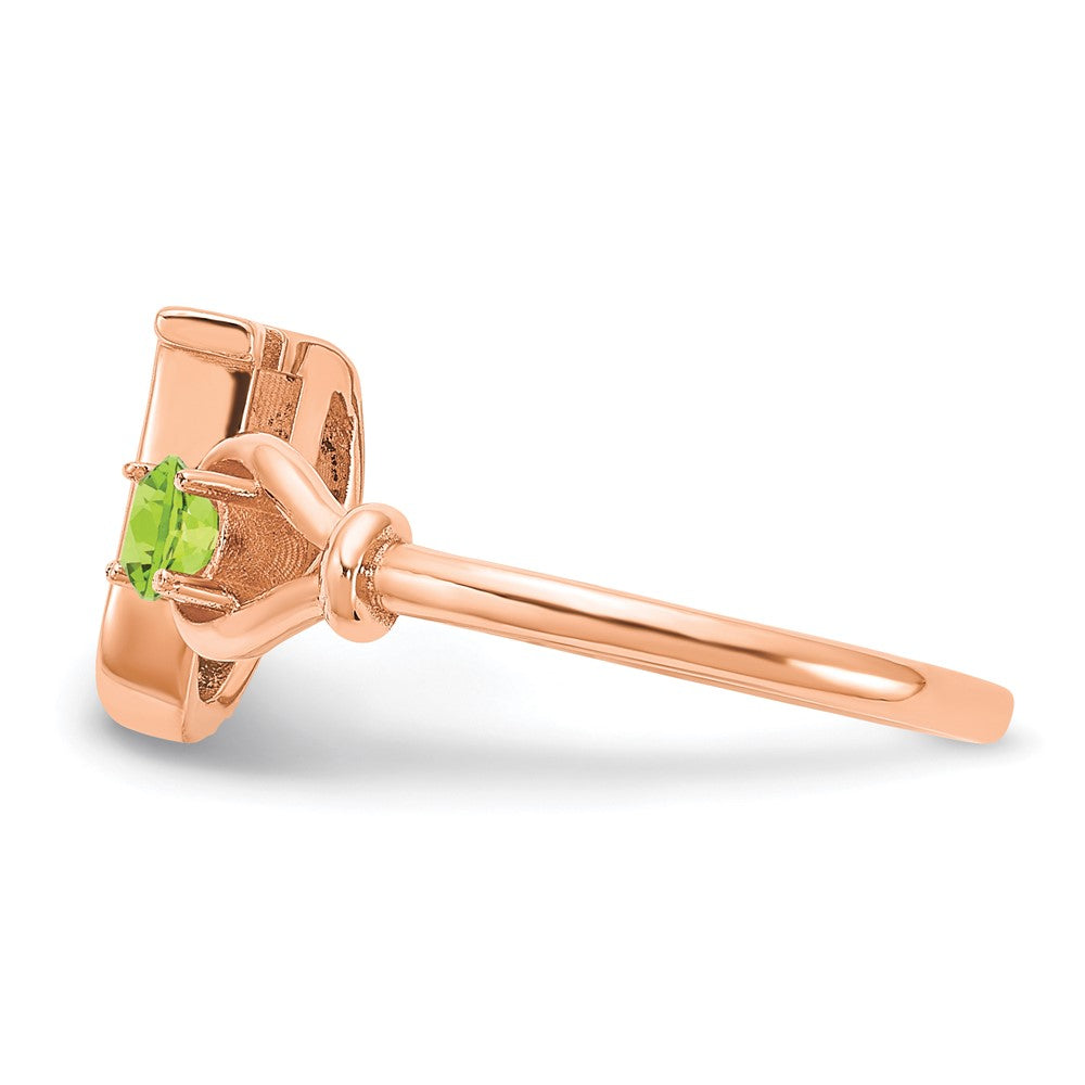 10K Rose Gold Letter U with Birthstone Ring