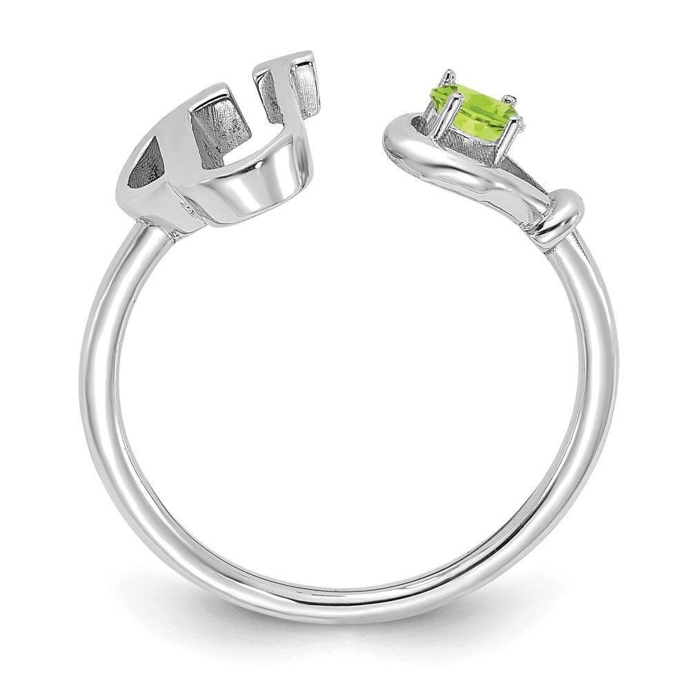 10KW Letter U with Birthstone Ring