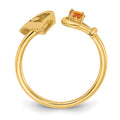 Sterling Silver/Gold-plated Letter V with Birthstone Ring