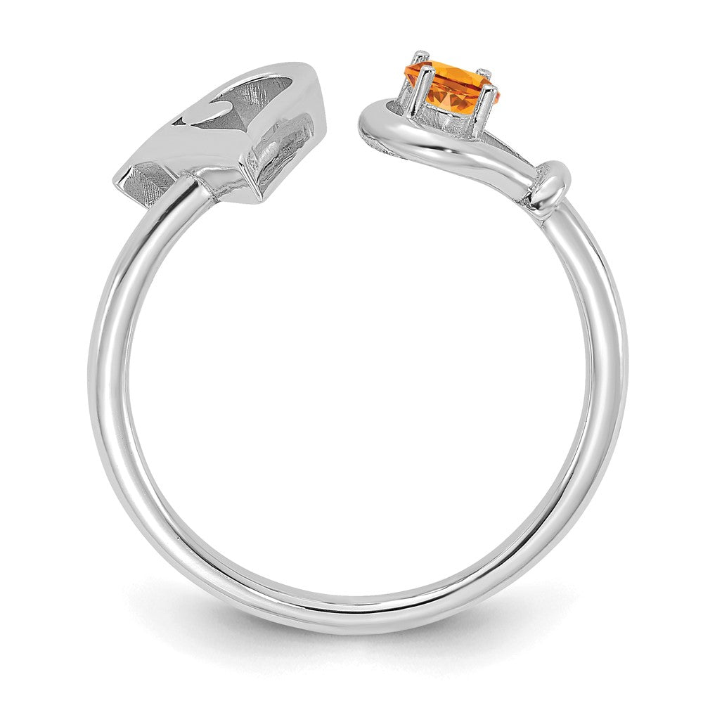 14KW Letter V with Birthstone Ring