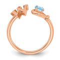 10K Rose Gold Letter W with Birthstone Ring
