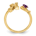 Sterling Silver/Gold-plated Letter X with Birthstone Ring