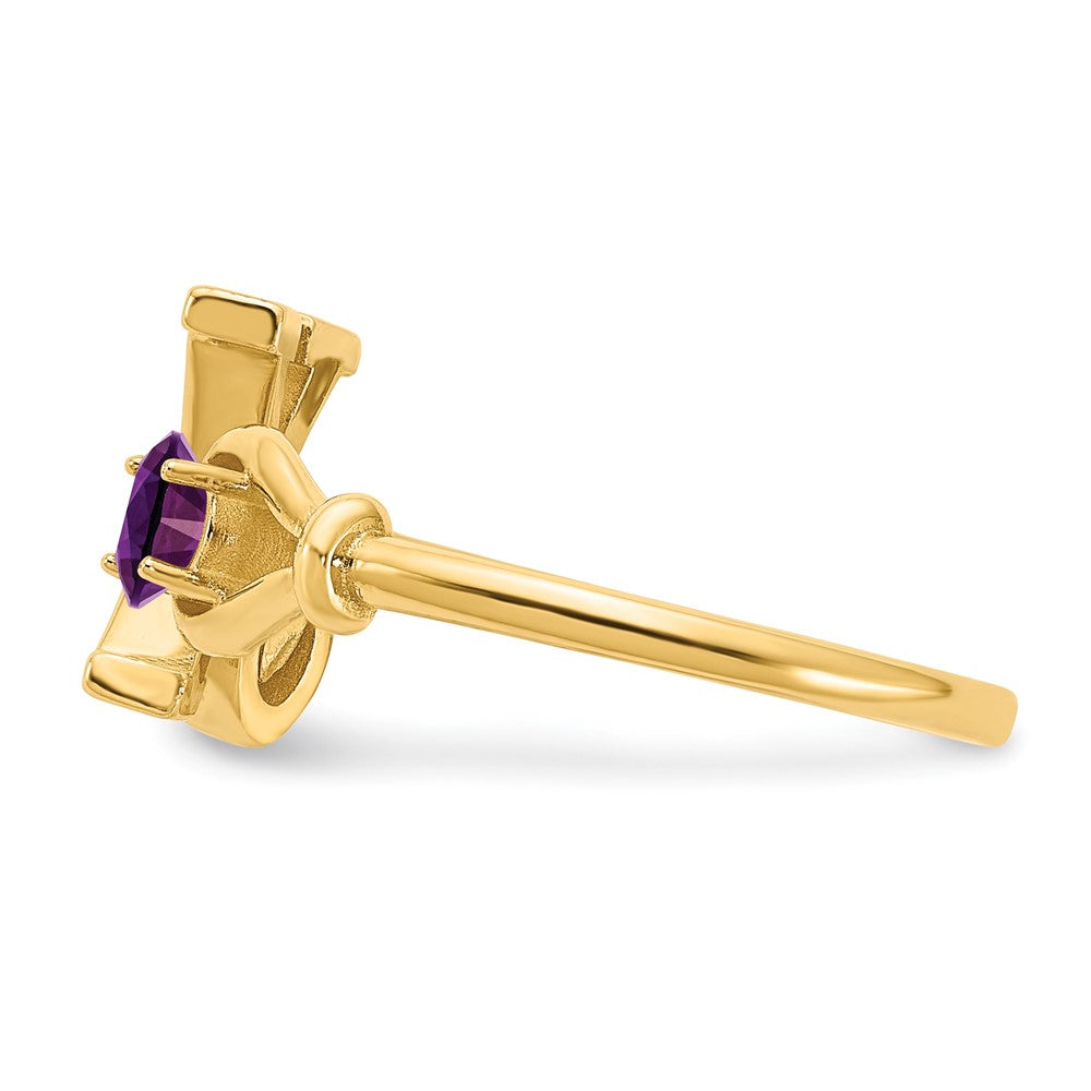 Sterling Silver/Gold-plated Letter X with Birthstone Ring