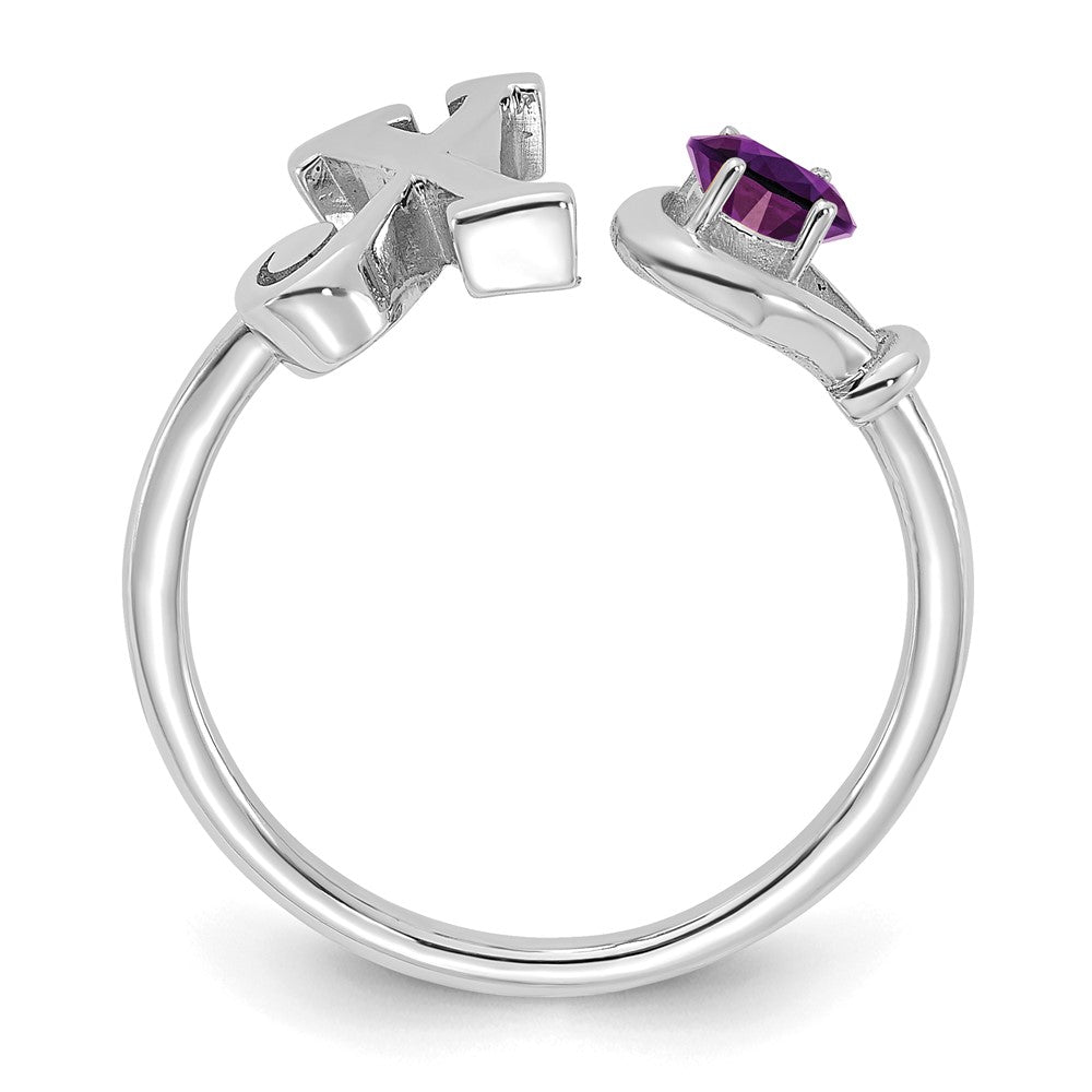 10KW Letter X with Birthstone Ring