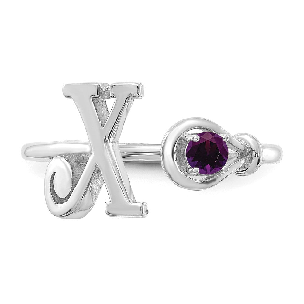 10KW Letter X with Birthstone Ring