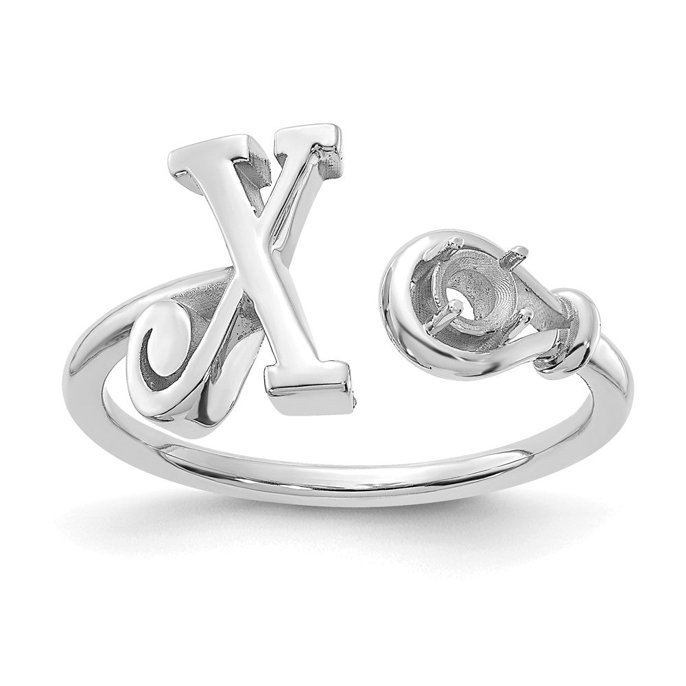 14KW Letter X with Birthstone Rings
