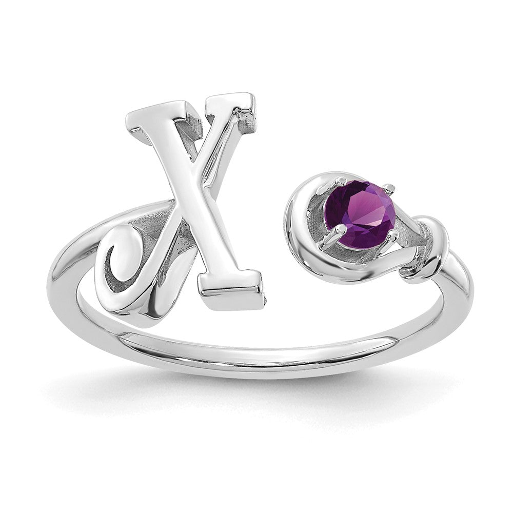 14KW Letter X with Birthstone Rings