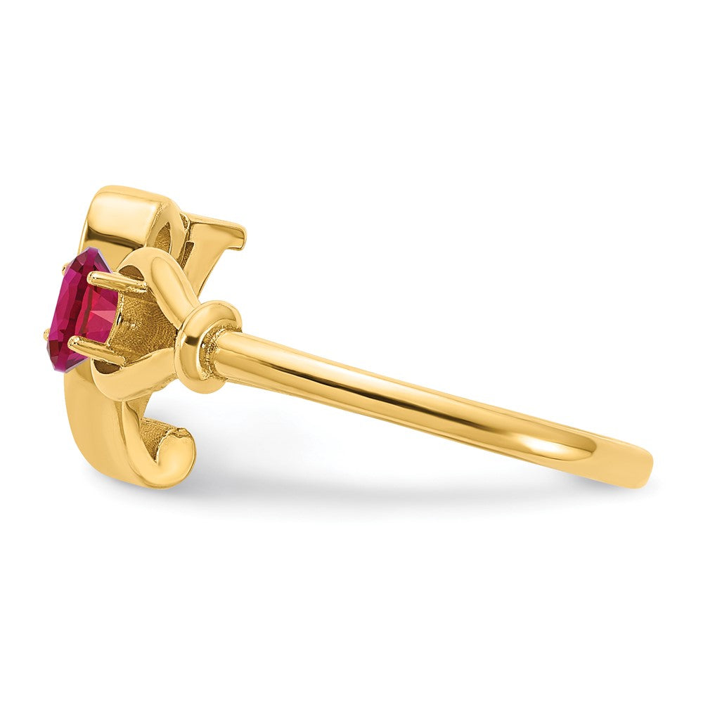 14KY Letter Y with Birthstone Rings