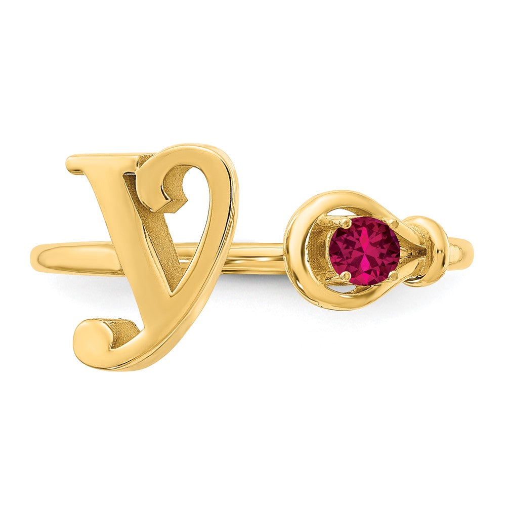 14KY Letter Y with Birthstone Rings