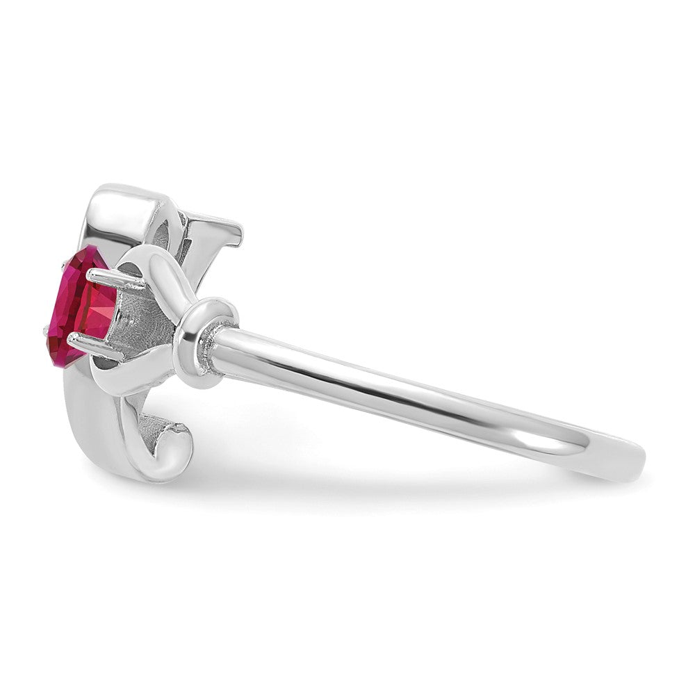 Sterling Silver/Rhodium-plated Letter Y with Birthstone Rings