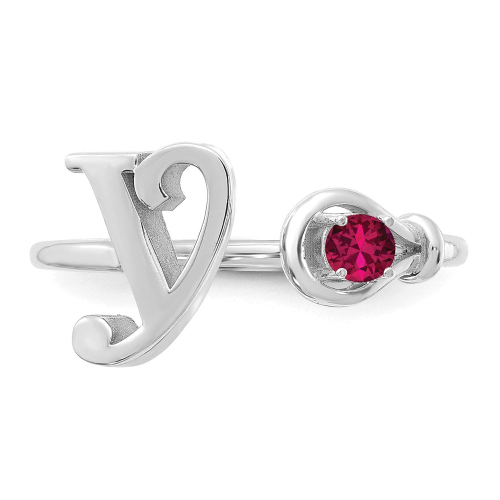 14KW Letter Y with Birthstone Rings