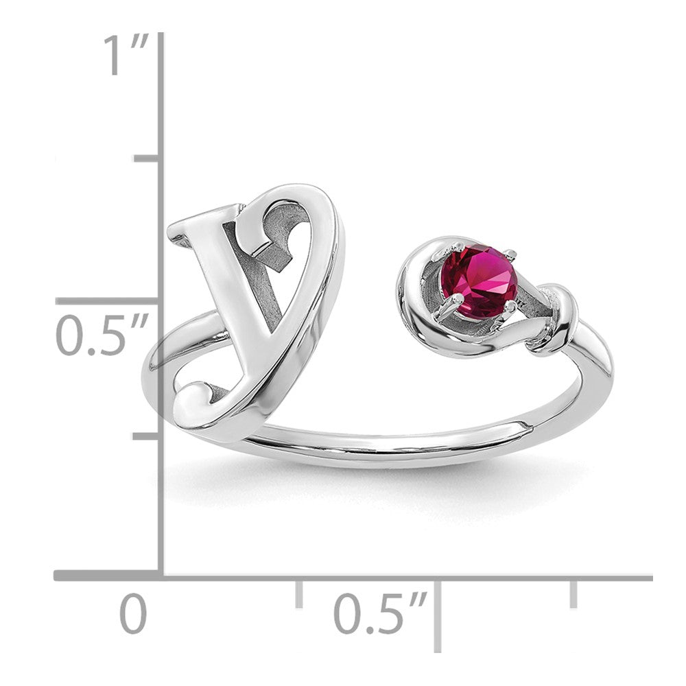 10KW Letter Y with Birthstone Ring
