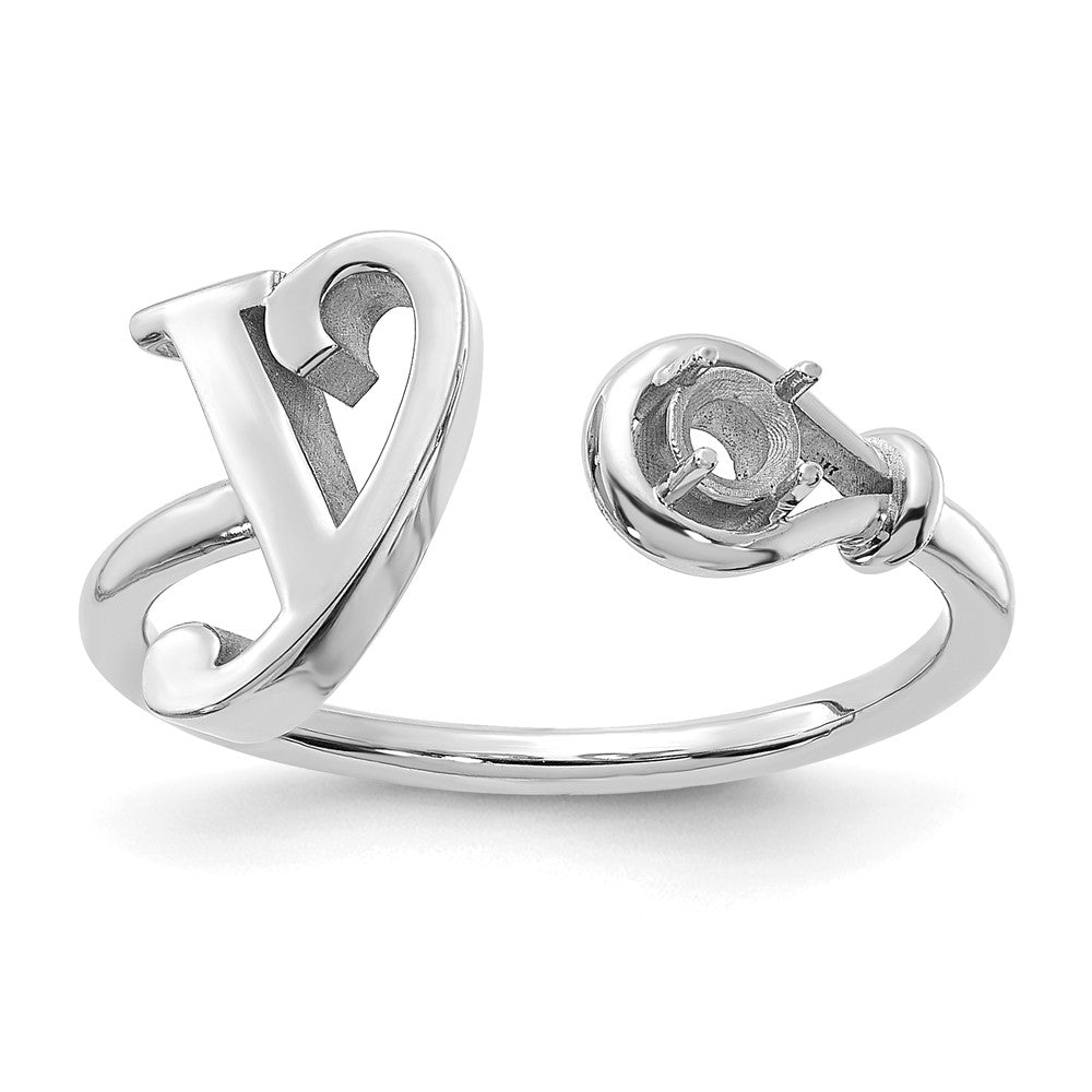 14KW Letter Y with Birthstone Rings