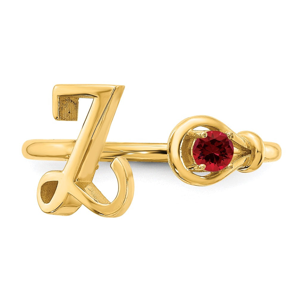 14KY Letter Z with Birthstone Rings