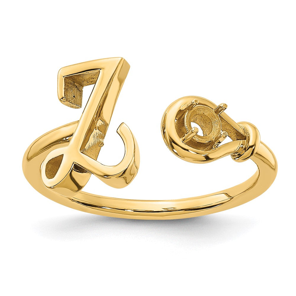 14KY Letter Z with Birthstone Rings