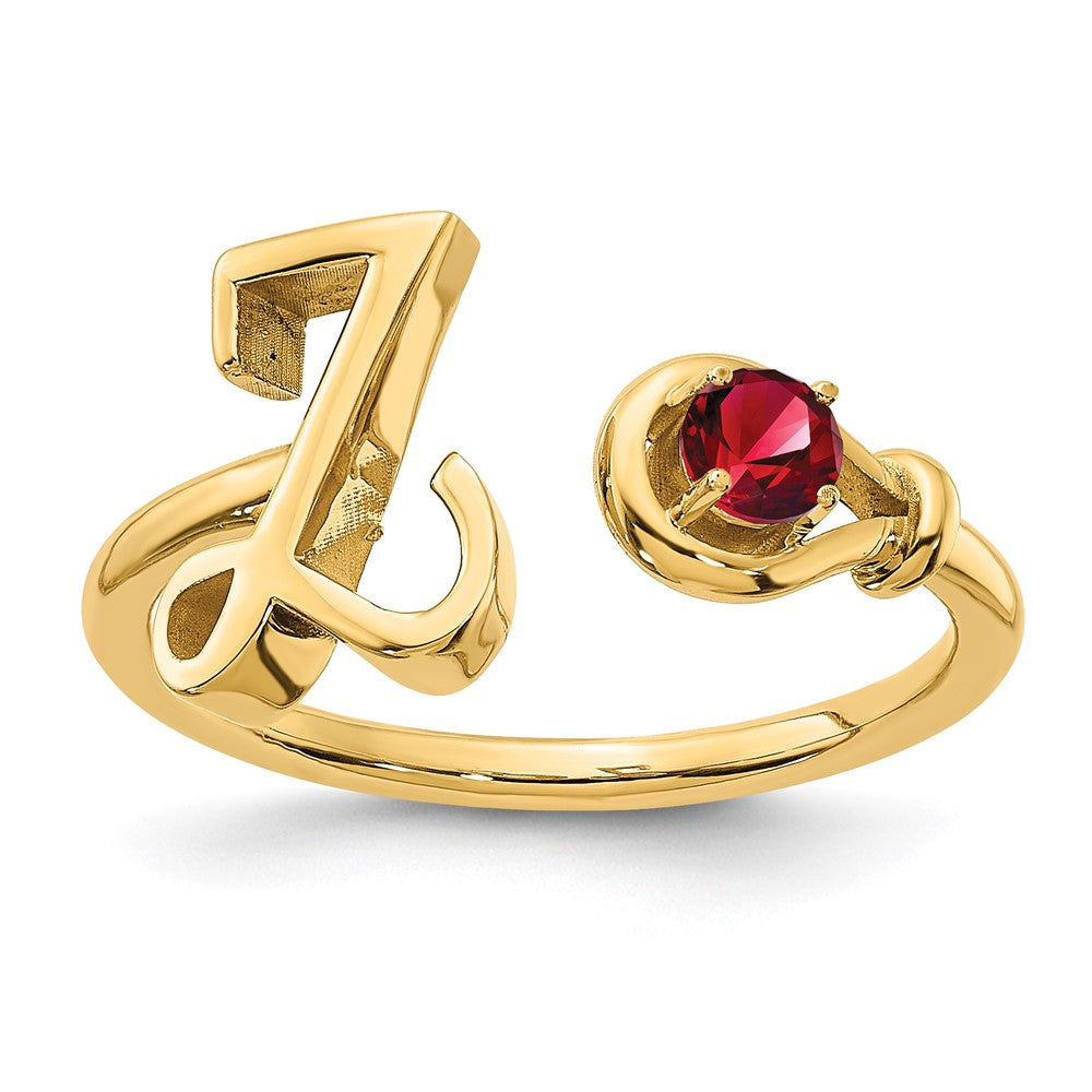 Sterling Silver/Gold-plated Letter Z with Birthstone Rings