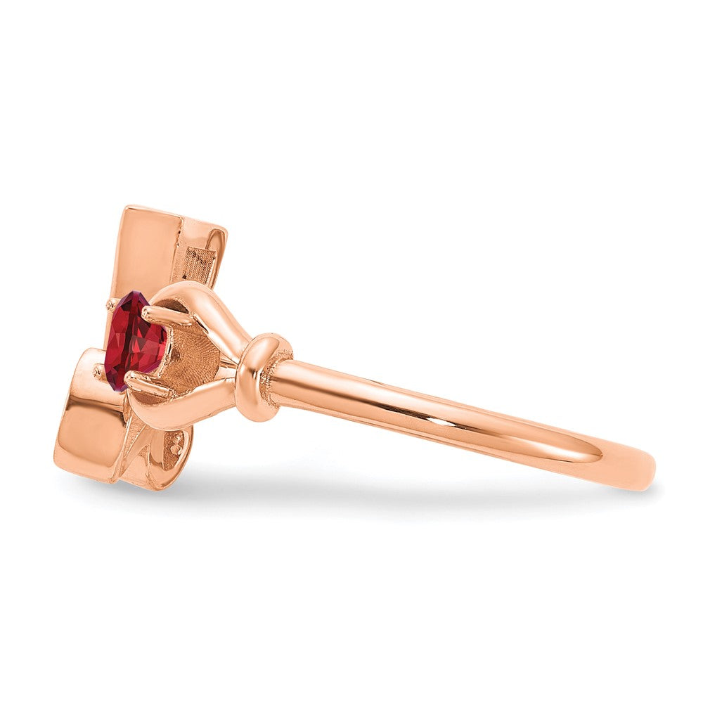 14K Rose Gold Letter Y with Birthstone Ring