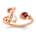 10K Rose Gold Letter Z with Birthstone Ring