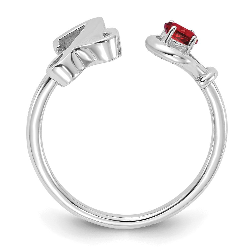 Sterling Silver/Rhodium-plated Letter Z with Birthstone Rings