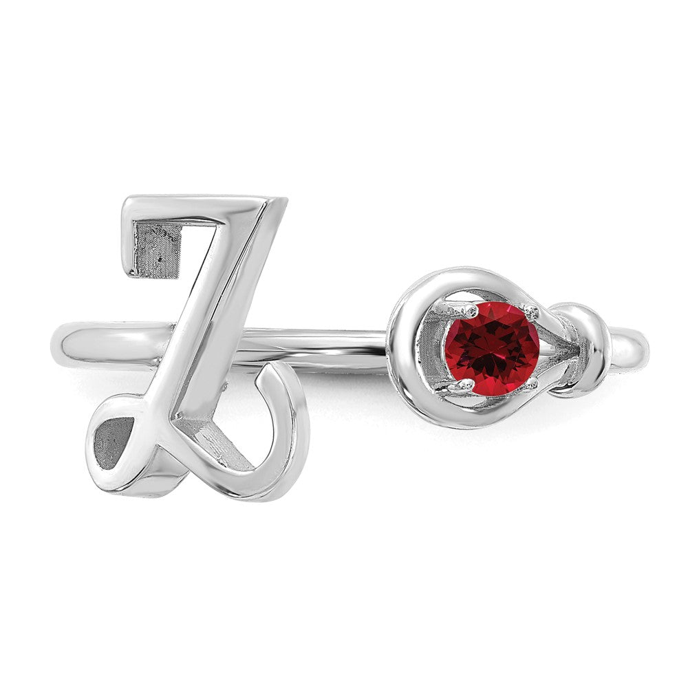 14KW Letter Z with Birthstone Rings