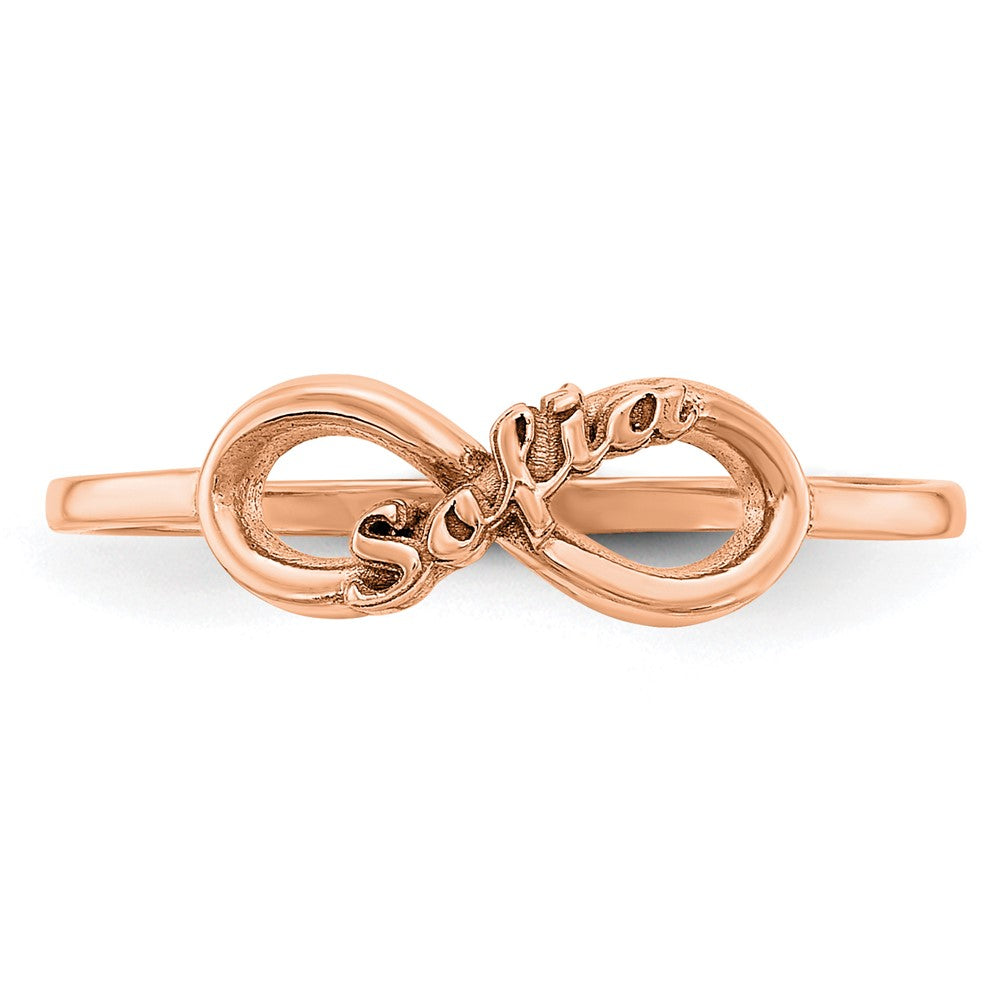 Sterling Silver/Rose-plated Personalized Infinity Ring