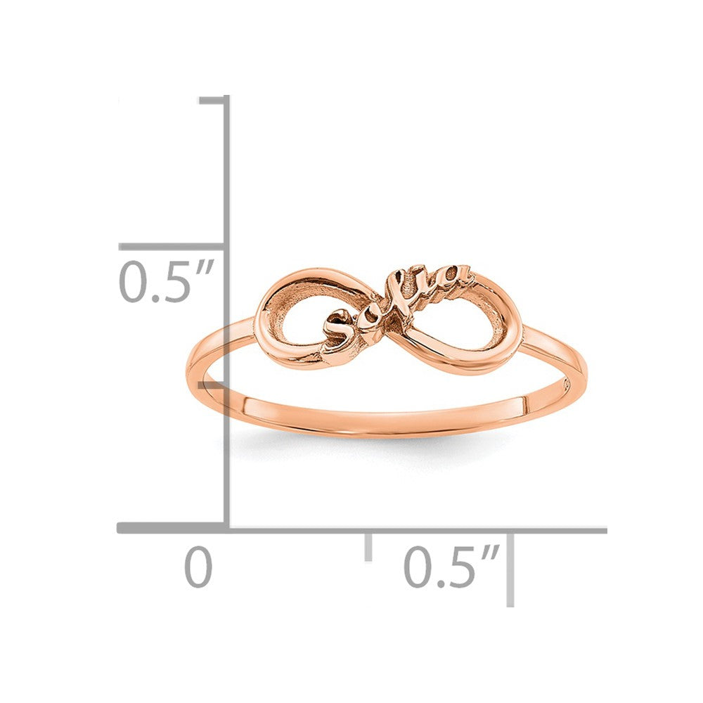 Sterling Silver/Rose-plated Personalized Infinity Ring