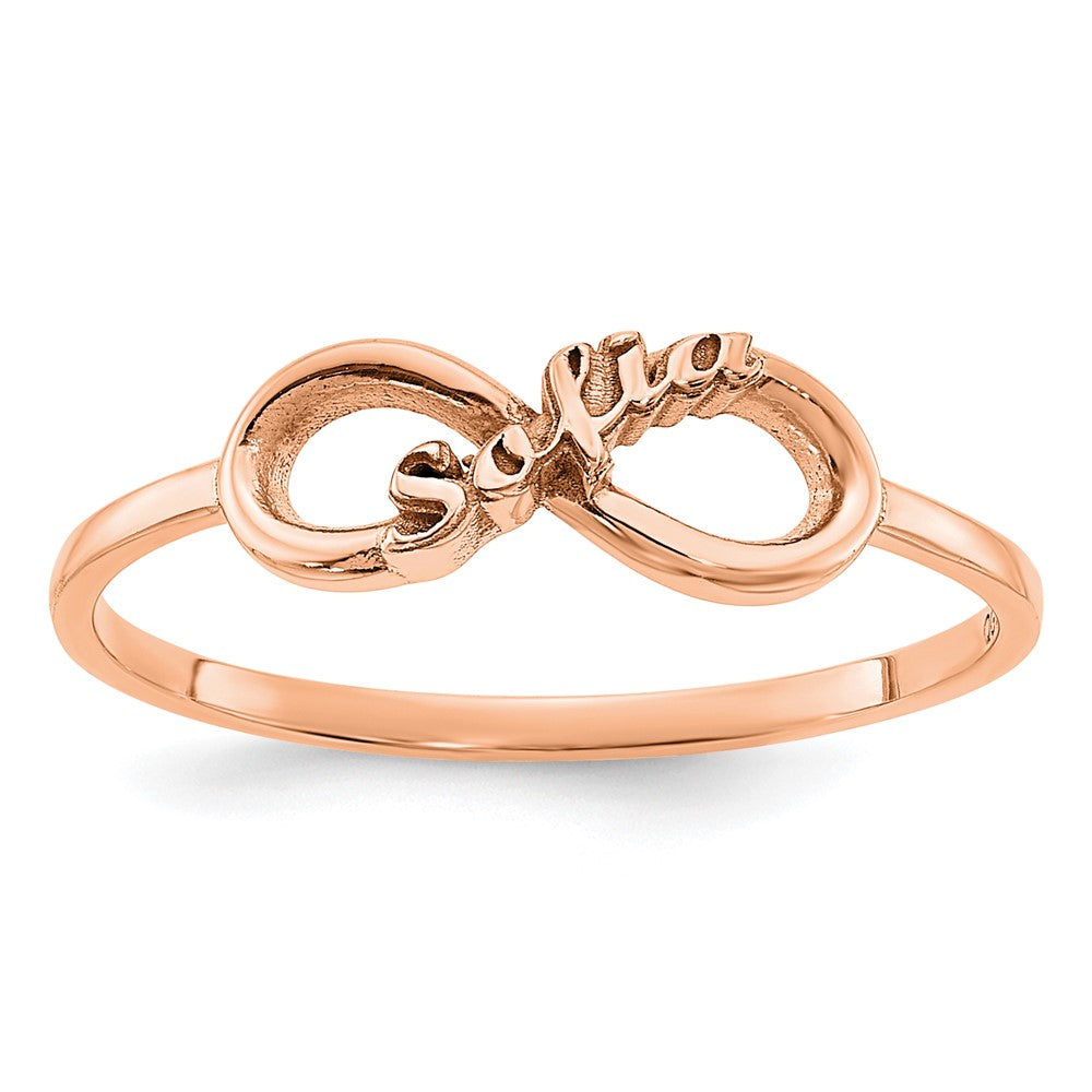14k Rose Gold Personalized Infinity Ring
