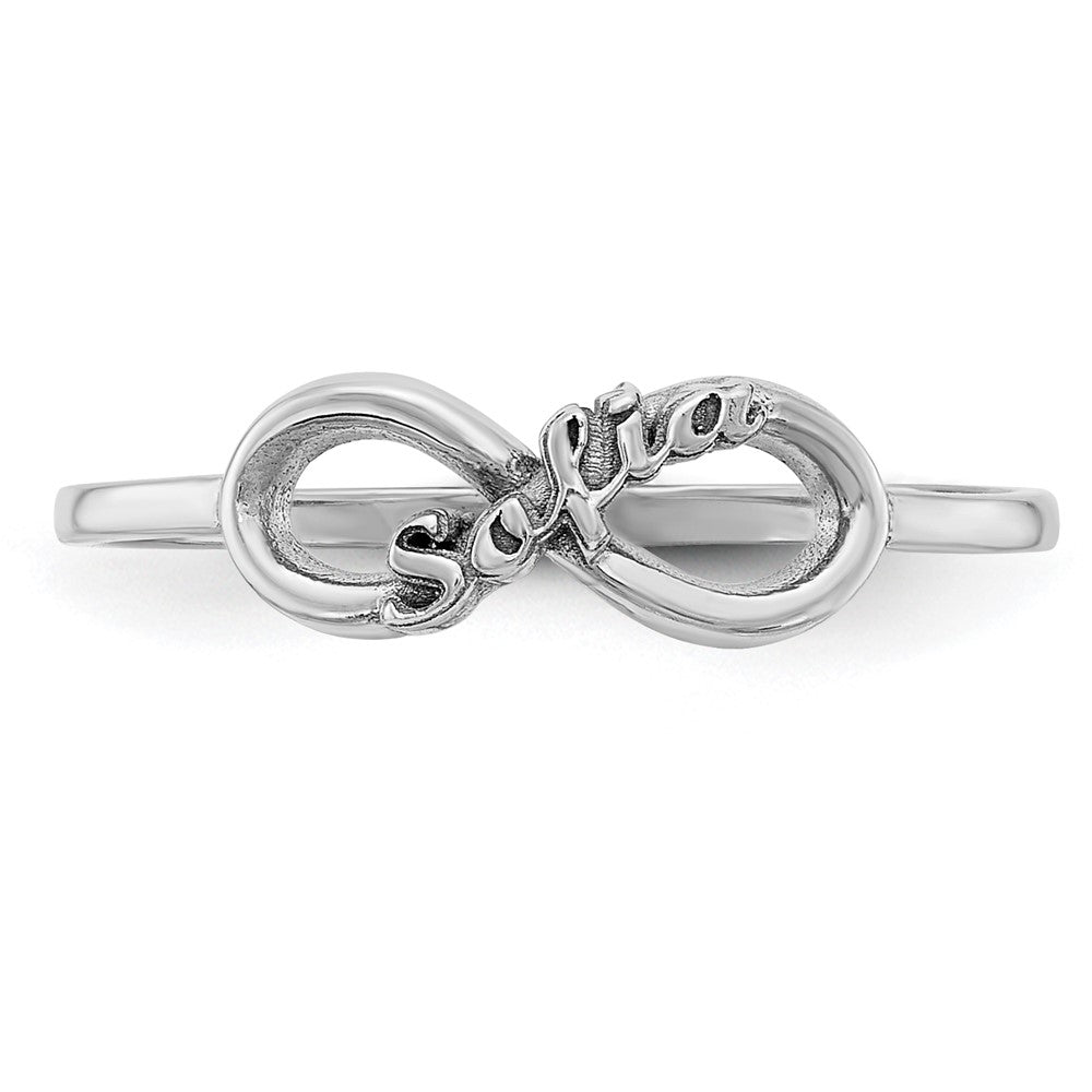Sterling Silver/Rhodium-plated Personalized Infinity Ring