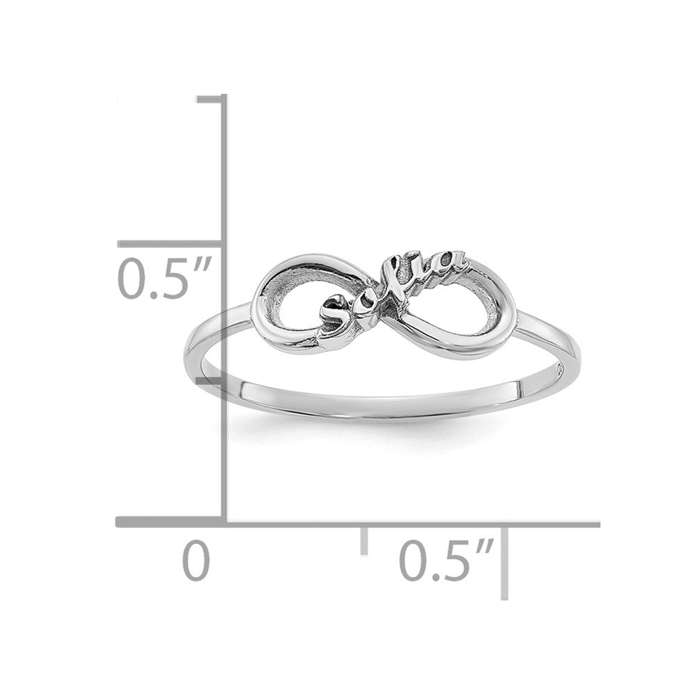 Sterling Silver/Rhodium-plated Personalized Infinity Ring