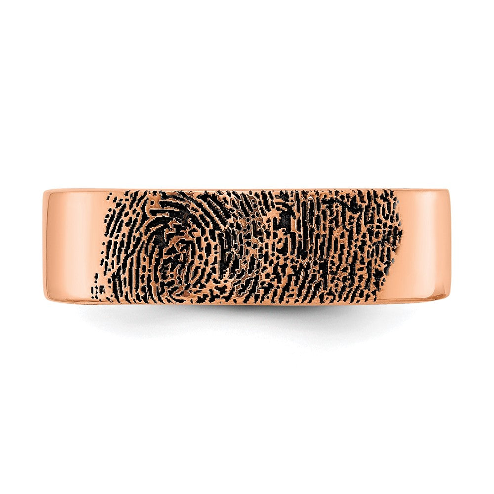 Sterling Silver/Rose-plated Fingerprint Ring