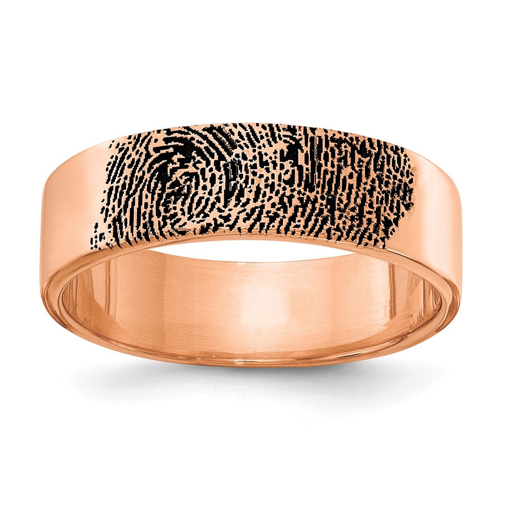 Sterling Silver/Rose-plated Fingerprint Ring