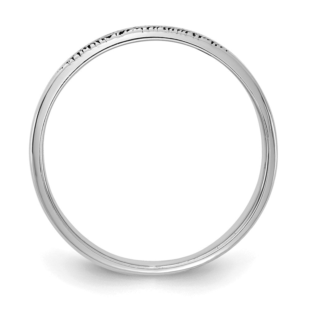 Sterling Silver/Rhodium-plated Fingerprint Ring