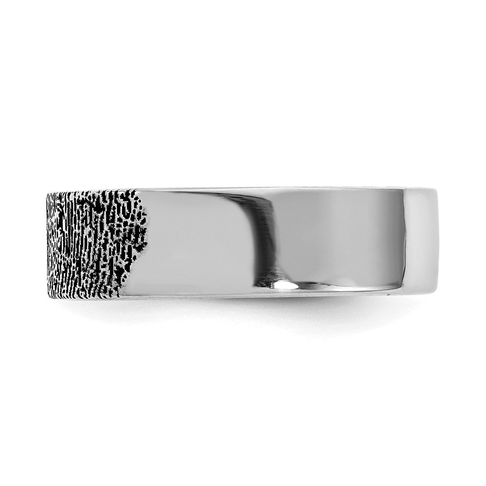 10k White Gold Fingerprint Ring