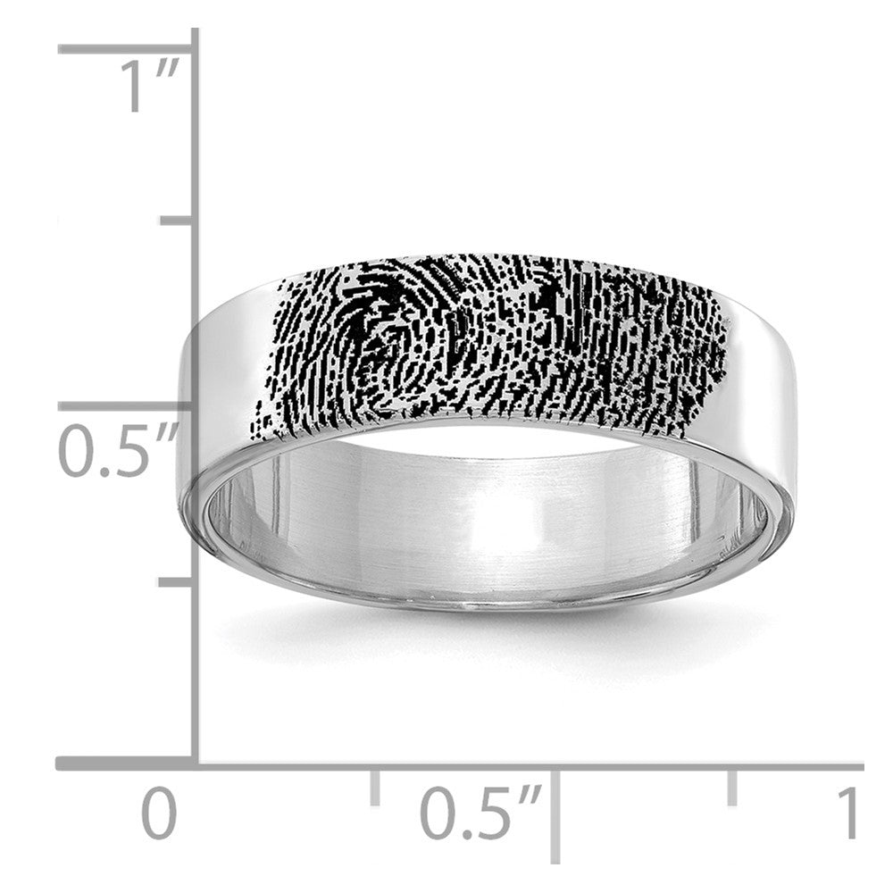 Sterling Silver/Rhodium-plated Fingerprint Ring
