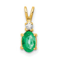 14k Emerald Diamond pendant
