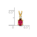 14k 6x4mm Oval Ruby VS Diamond pendant