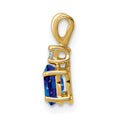 14k 6x4mm Oval Sapphire AAA Diamond pendant
