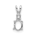 14k White Gold Diamond & 6 x 4 Oval Mounting