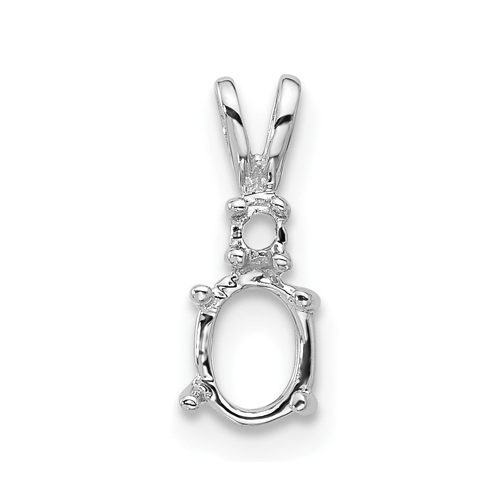 14k White Gold Diamond & 6 x 4 Oval Mounting